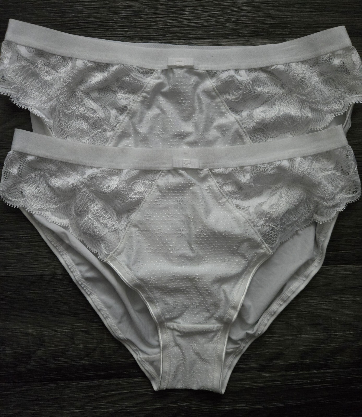 2 X EX M S LADIES WILD BLOOM HIGH LEG BRIEFS SIZE 6 WHITE 