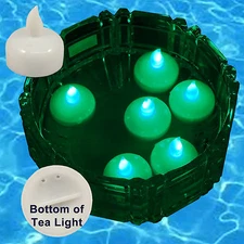 FREESH 24X Waterproof LED Floating Tealight Flameless Candle Wedding Party Green