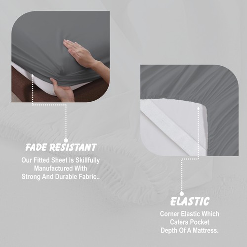 100% Egyptian Cotton Extra Deep 40cm Fitted Sheet Single, Double, King - Picture 8 of 13
