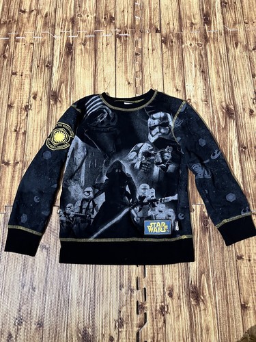 Disney Store Youth Star Wars Sweatshirt w Patches - Black Print - 9/10 - Picture 3 of 9