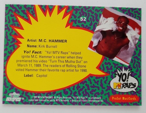 1991 Pro-Set Yo! MTV Raps Music Trading Cards (Pick Your Card) - Picture 99 of 181