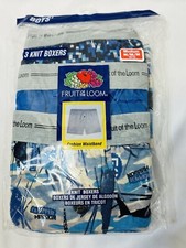 Fruit Of The Loom Boxers Boys Med 10-12 Button Fly Closure 3 Pack Multi Color