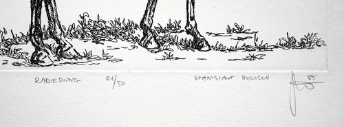Original Künstlergrafik Debout Cheval,Stanislas Nowicki,Pologne,34 X 30 CM - Picture 3 of 3