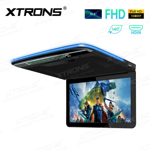 13.3in LED HDMI 1080P TFT Car Roof Ceiling Flip Down Overhead Monitor USB Player