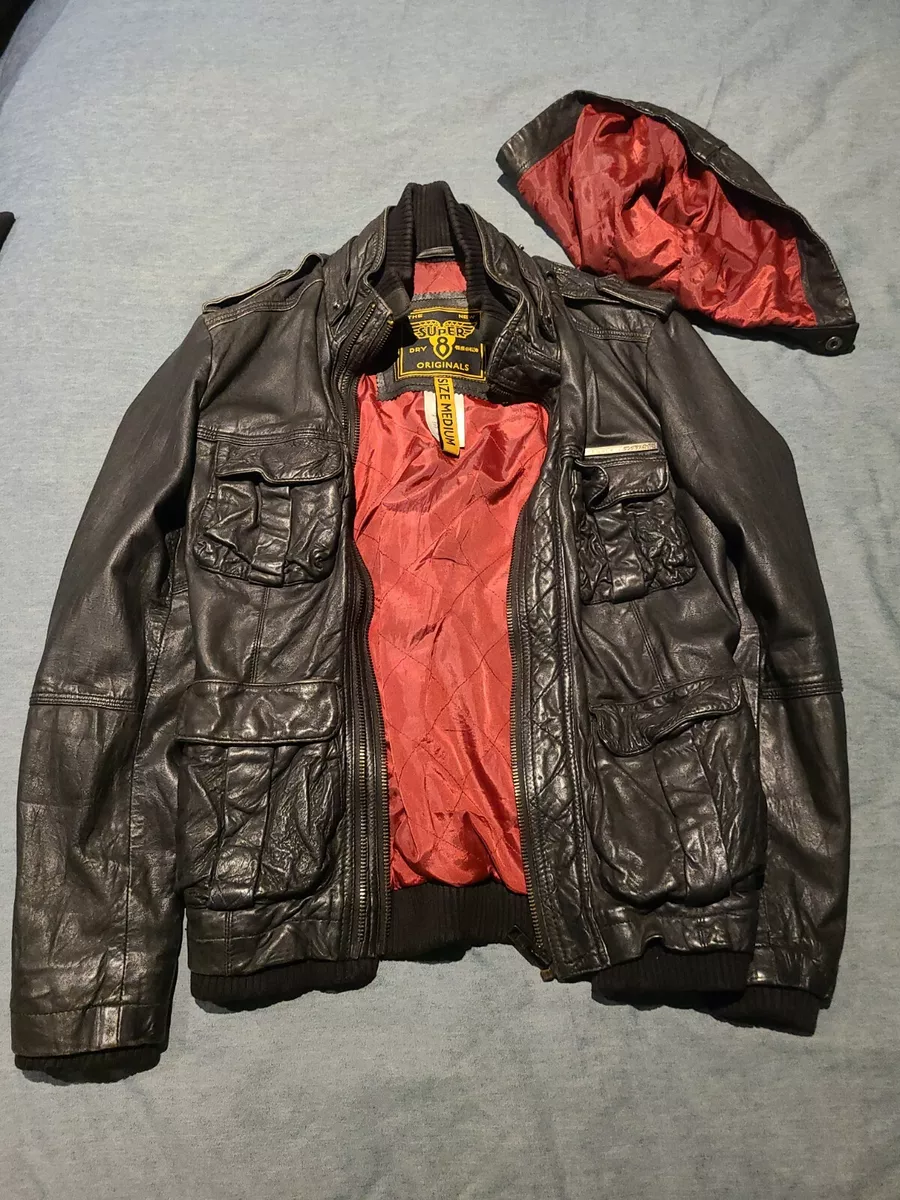 Superdry leather shop jacket womens ebay