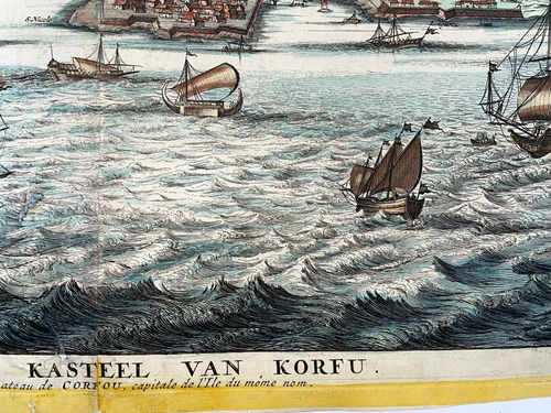 CORFU GRECIA 1729 AQUELARRES MORTIER GRAN VISTA ANTIGUA SIGLO XVIII - Imagen 3 de 7