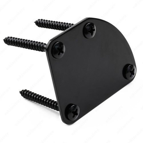 4 Holes Contoured Heel Neck Plate with Screws For Strat Tele Guitar Bass - Picture 3 of 6