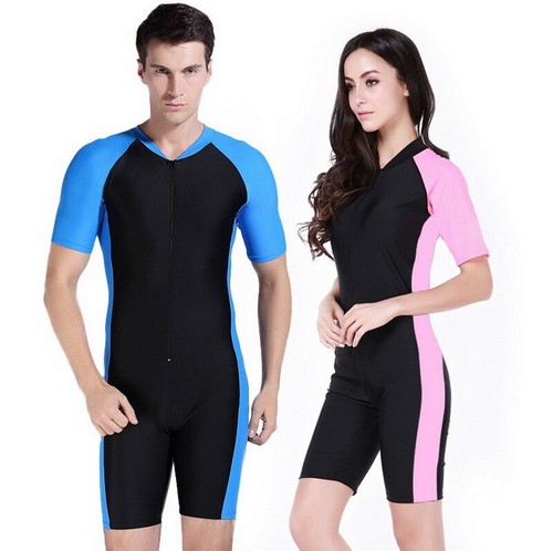 Adults Shorty Wetsuit Women Men ultra-thin One-piece Short Sleeve Surf Swim Suit - Picture 5 of 21