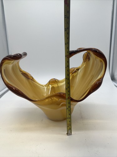 Large Amber Glass Decorative Bowl - Picture 10 of 13