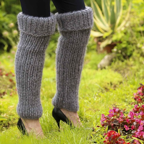 Fuzzy long mohair spats thick fuzzy gaiters hand crafted leg warmers SUPERTANYA - Picture 24 of 26