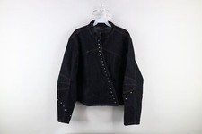 Vintage Fubu Womens Size 2x Faded Diamond Studded Striped Denim Trucker Jacket