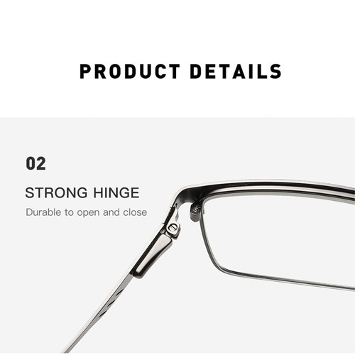 Metall Eckig Federscharnier Lesebrille Business Presbyopic Brille +1,0~6,0 - Bild 13 von 20