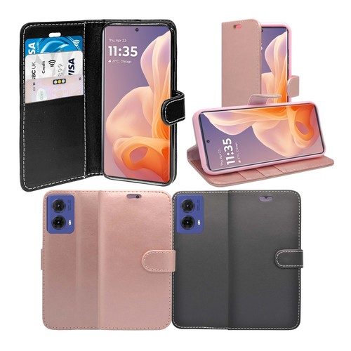 For Motorola G55 Phone Case Wallet Flip PU Leather Stand Card Slot Cover - Picture 24 of 48