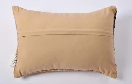 Funda de cojín rústica tejida a mano/telar a mano de lana de yute - Tejidos '22x14'' Foto 2 de 3