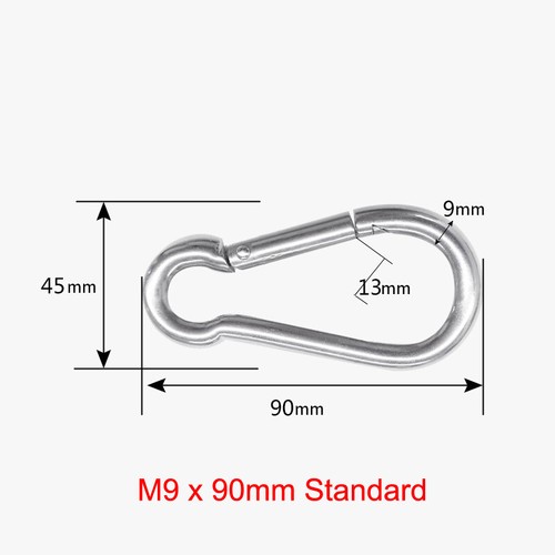 Locking Carabiner Stainless Steel Spring Hook Snap Clips Eyelets Rope Snap Hook - Bild 28 von 40