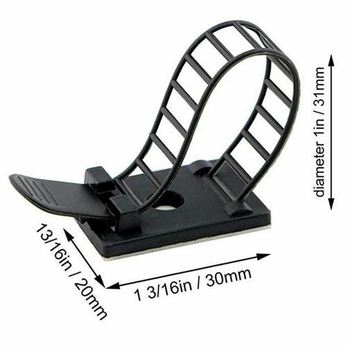 Adhesive Cable Clips Management Clamp Wire Organiser Rectangle Tidy Desk Holder - Picture 12 of 16