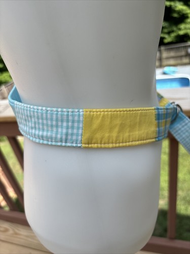 Lilly Pulitzer Woman’s Cotton Belt Size M Yellow, Blue, White Plaid Check VTG - Picture 5 of 11