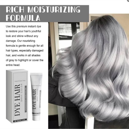 100ml Gray Hair Cream Fashion Permanent Hair Dye Silver Color Cover Cream 2025 - Picture 8 of 11