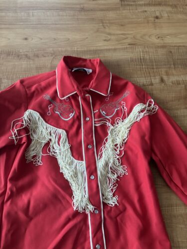 Camicia vintage ROSSO western bambino Wild West taglia 11/12 The Tony Alamo di Nashville - Foto 2 di 12