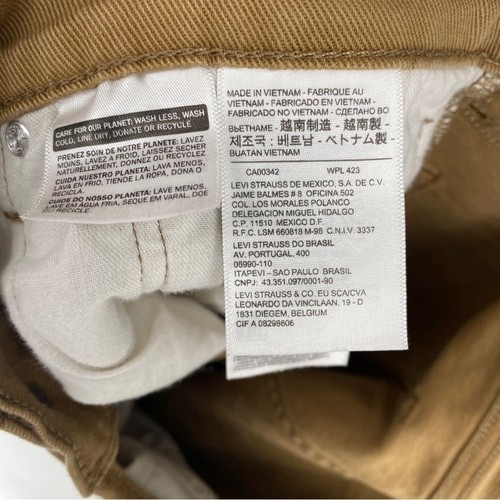 Levis Shorts Mens 40x11 Brown Denim 511 Jorts Jean Raw Hem Cotton White Tab - Picture 5 of 15