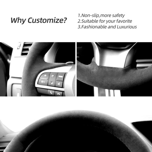 Cubierta de volante Alcantara puntada a mano para Lexus ES200 ES300H ES350 RX350 - Imagen 3 de 11