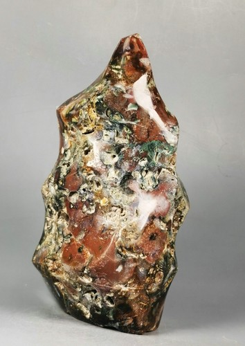 Raw NATURAL OCEAN JASPER QUARTZ Geode CRYSTAL Sphere Flame Healing - Picture 6 of 12