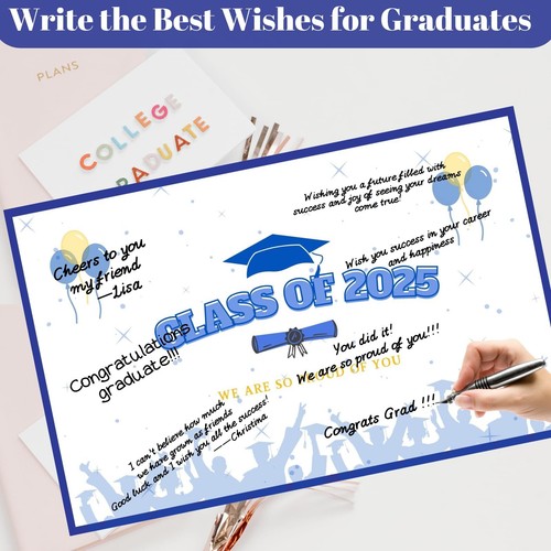 Large 2025 Graduation Card - Blue Class of 2025 Decor, Congrats Grad Gift - Picture 6 of 9