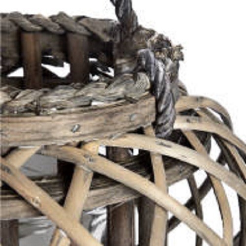 Large Wicker Basket Lantern Handcrafted Natural Rattan Xmas Decoration and Gift - Picture 7 of 12