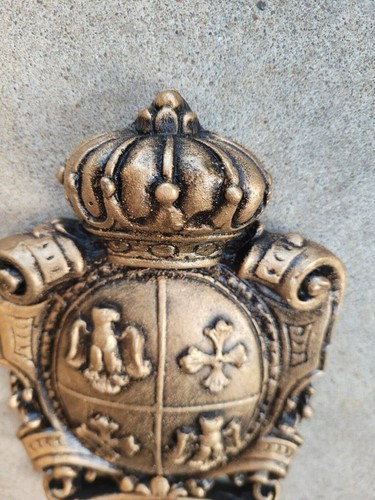 Shield Wall Plaque with Eagle, Cross, Crown, Coat of Arms, Medieval, Old World - Picture 4 of 8