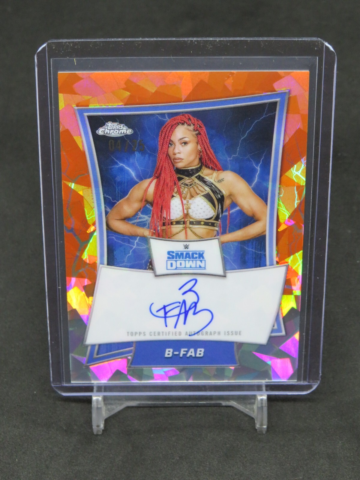 2025 TOPPS CHROME SAPPHIRE WWE B-FAB ORANGE AUTO /25 SMACK DOWN MG5