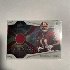 2008 Upper Deck Icons Future Stars Materials Silver Devin Thomas Rookie RC