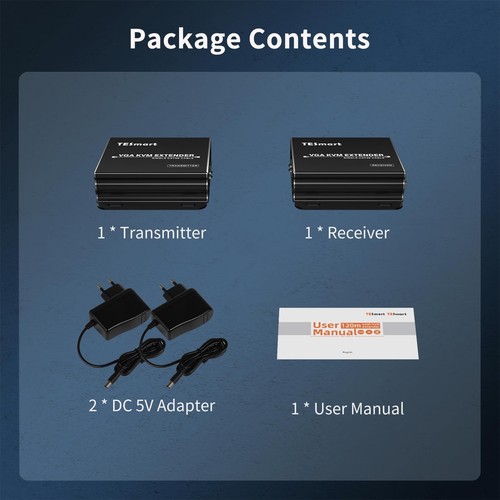 1920 * 1200@60Hz Long Range 984ft USB VGA KVM Extender Over Cat5e Cat6 Ethern... - Afbeelding 8 van 8