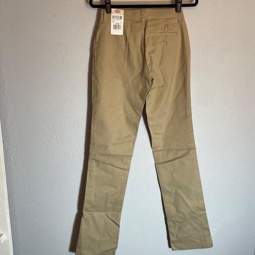 NWT Dickies for Women Khaki Work Pants Straight Leg Sz 0 UU - Picture 2 of 6