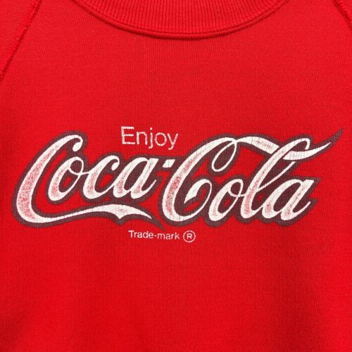 Vintage Coca Cola Sweatshirt Erwachsene Medium rot Pullover Crew Raglan Coke 80er - Bild 2 von 12