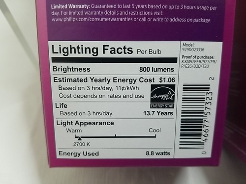 (4-Pk) Philips A19 A Line Pear LED Light Bulb 8.8 Watt 120 V 2,700K SOFT WHITE - Picture 5 of 7