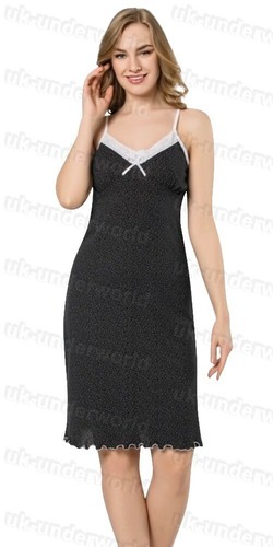 Ladies Chemise Strappy Lace Cotton Nightwear Nightie Summer Short Nightdress - Picture 2 of 7