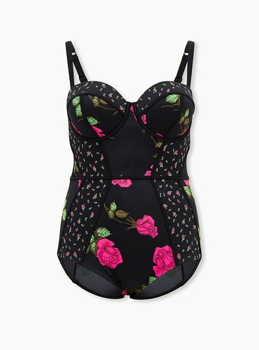 Torrid Betsey Johnson Badeanzug Rose Schwarz Bügel Neu mit Etikett Neu 6X - Bild 4 von 8