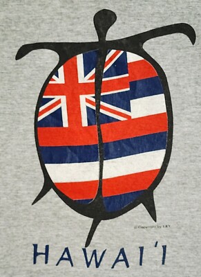 Hawaiian Flag T-Shirt Sz Large Island State Pride Hawaii Beach Tee