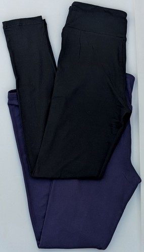 2pk Bundle Tween LuLaRoe Solid Leggings 1x Black + 1 Navy Blue Fit Kids 12 or 00
