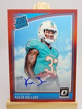 Kalen Ballage 2018 Donruss Optic Rated Rookie Autograph Red RC #180 /50 Auto