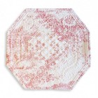 NEW La Cuca Cotton Canvas Padded Placemat Toile de Jouy Pink 38cm