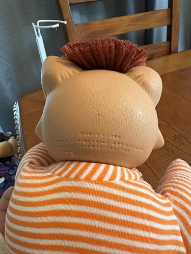 Lindo Vestido Floral Naranja Gatito Gato Koosas Rayas Niño Cabbage Patch Años 80 - Imagen 7 de 9