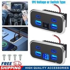 Rv Usb Outlet Dual Usb A Usb C Ports Charging Socket Panel For 12v24v Car Boat
