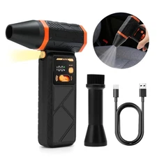 Electric Air Duster Super Power 130000RPM Turbo Fan for PC Car w/ 2 Nozzles LED