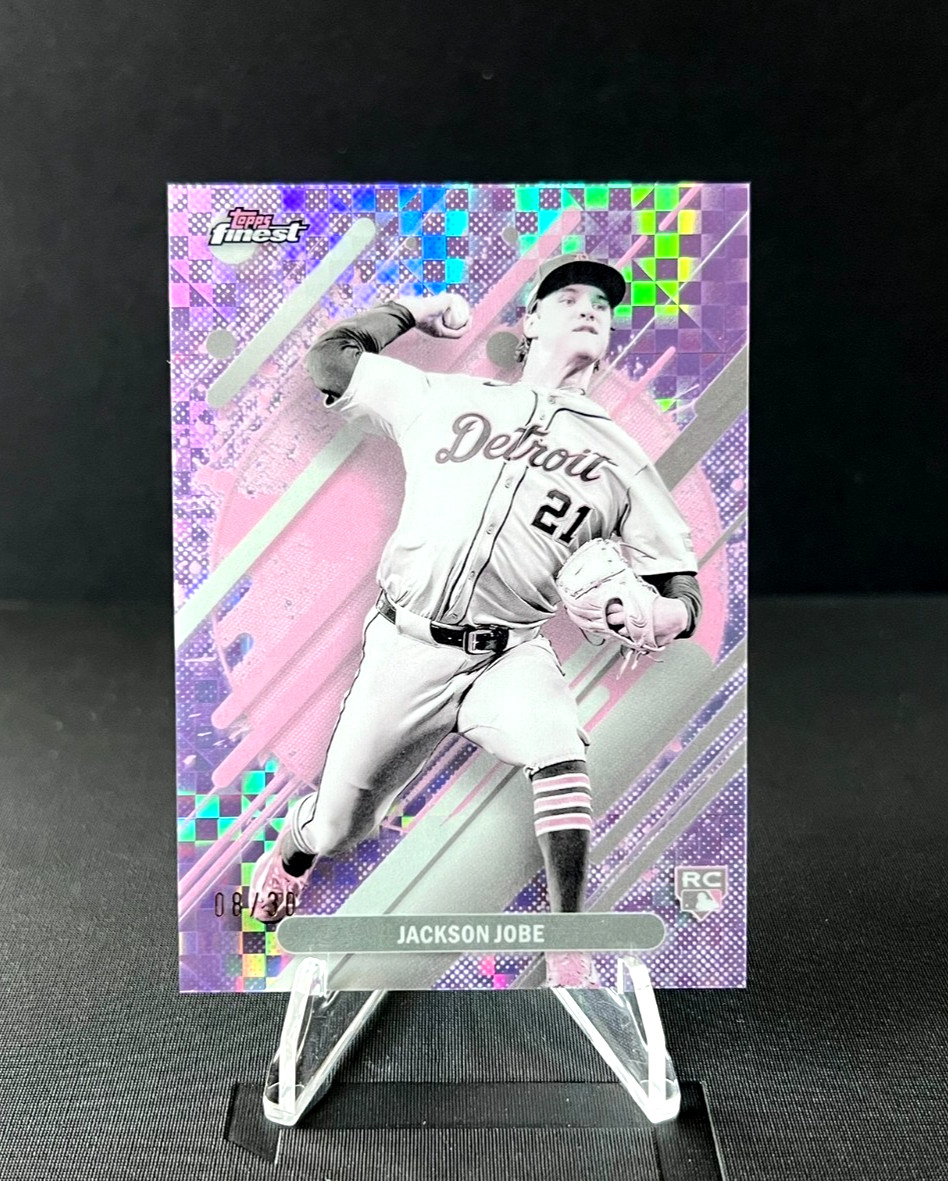 Jackson Jobe 2025 Topps Finest #251 Pearl Checkerboard Ref /30 RC Tigers