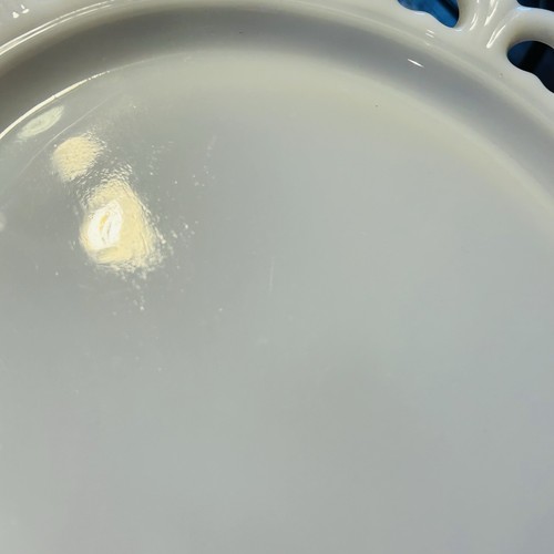 VTG Anchor Hocking Old Colony open lace edge 13” Torte Plate Platter Milk Glass - Picture 8 of 12