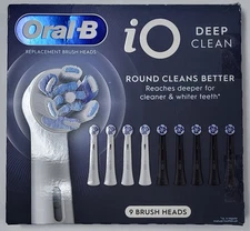 Oral-B iO Deep Clean Replacement Toothbrush Head, 9-count Open Box Brand New