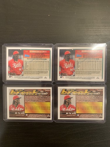 2024 Topps Archives ELLY DE LA CRUZ Black Foil + At The Break SP's 4 Reds RC's - Picture 2 of 2