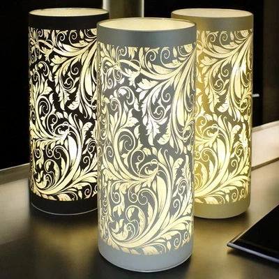 LESSER & PAVEY - 247BID Lámpara de Mesa LED Batería Inalámbrica Vidrio Luces de Navidad Hoja Iluminada