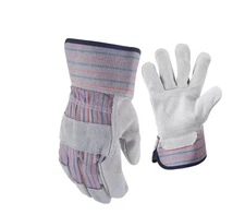 Firm Grip Leather-Palm Large Gloves - 3 Pairs